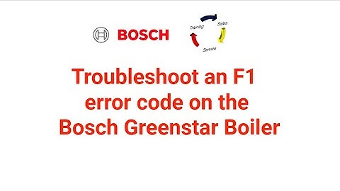Troubleshoot an F1 error code on a Bosch Greenstar