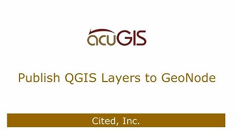Publish QGIS Layers to GeoNode