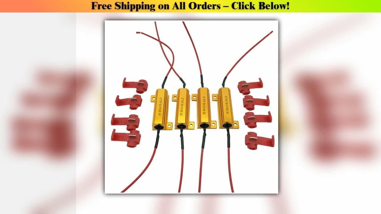 4pcs LED Indicator Ballast Load Resistor Flash Rate Relay Turn Signal Bulbs 50W 6 ohm Load Resistor
