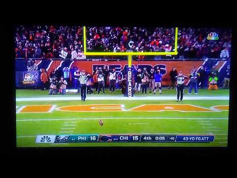 Bears Missed Field Goal Against Eagles That Hit Uprights Youtube