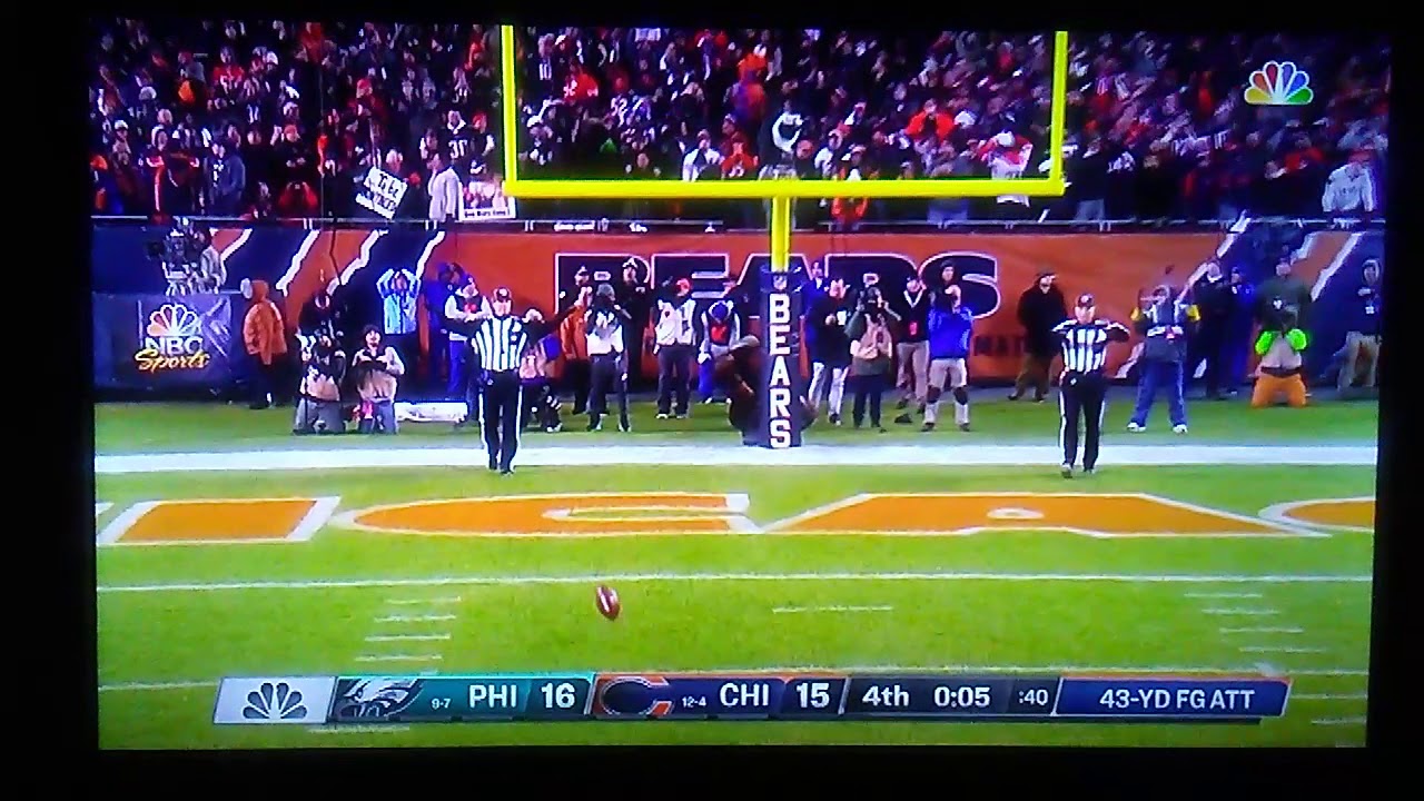Bears Missed Field Goal Against Eagles That Hit Uprights Youtube