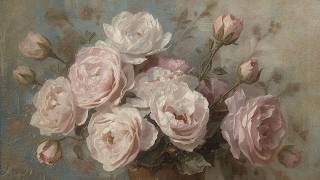 2 Hours Vintage Rose Screensaver 🌸 Soft Pink Floral Art | Relaxing 4K Frame TV Display screenshot 4
