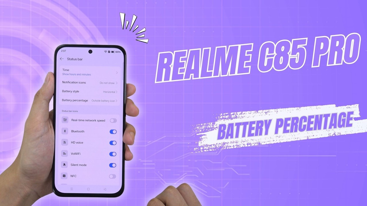 realme C85 Pro Battery Percentage | Show Battery %
