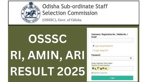 OSSSC Result 2025, RI, ARI, Amin, and ICDS Merit List and Result PDF