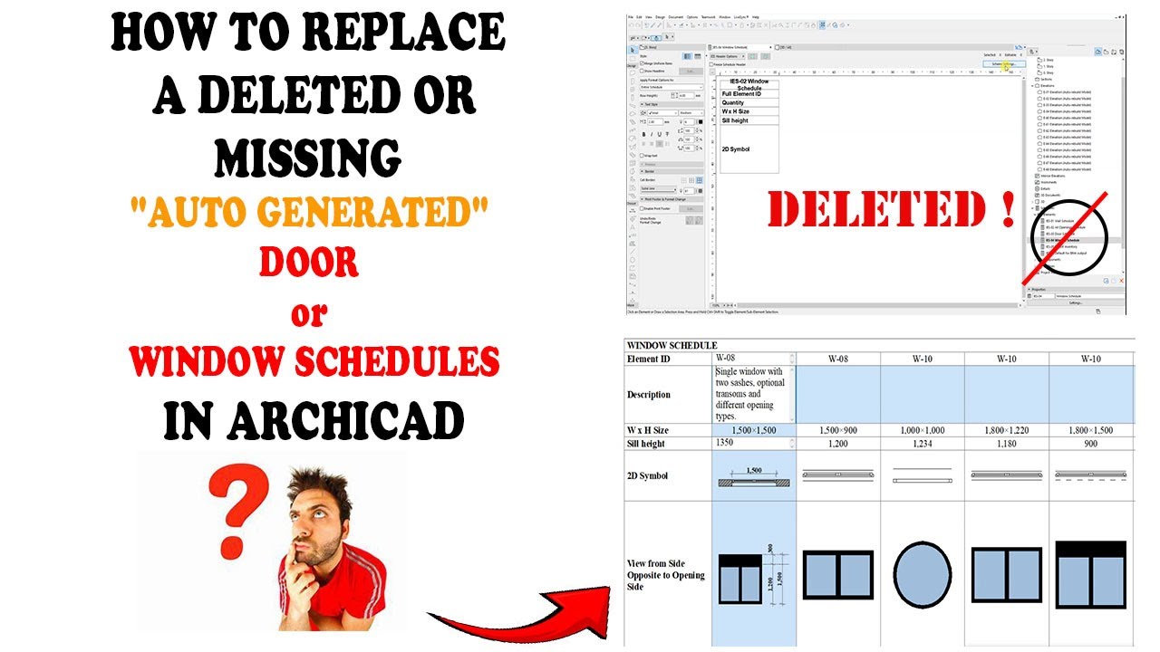 REPLACING A DELETED/ MISSING DOOR OR WINDOW Schedule in ARCHICAD