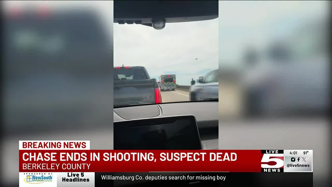 VIDEO: Berkeley County chase ends in deadly shooting on I-526 - YouTube