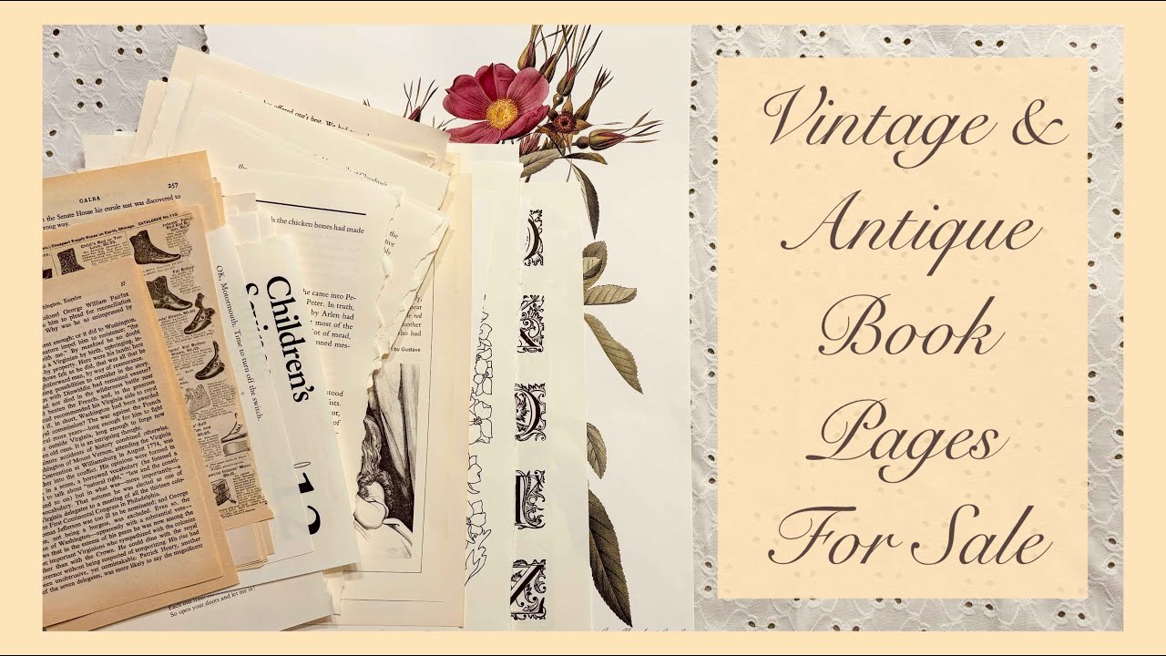 Vintage & Antique Book Pages For Sale
