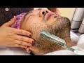 💈ASMR|Remove thick beards from man's face and dead skin from ladie's face.🪒Crazy shaving skills!