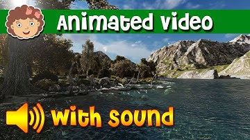 3D - Mountain River - Animation Video With Sound - HQ Background Loop - Free to Use - No Copyright