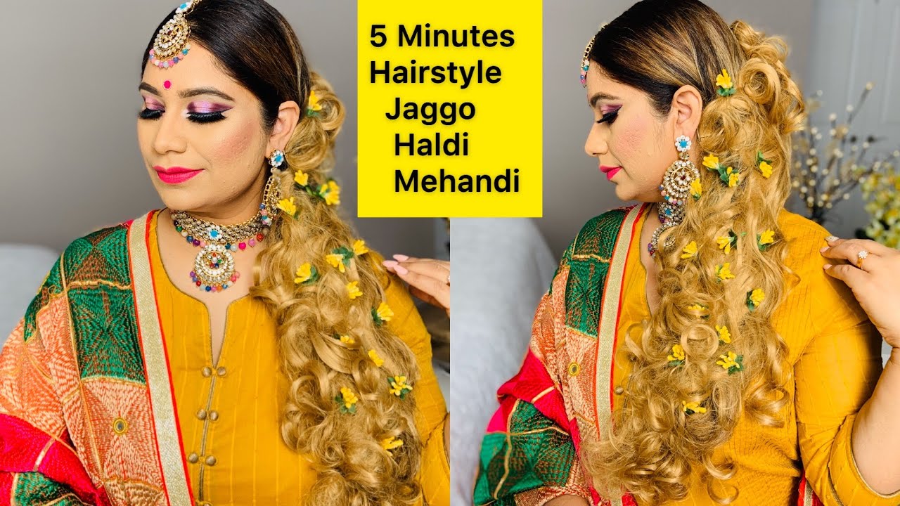 Beautiful Mehndi Day Hairstyle for the bride | Hair stylist life, Formal  hairstyles for long hair, Bridal hair updo