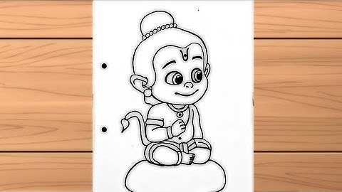 Cute bal Hanuman pencil drawing || how to draw lord little Hanuman ji ka simple drawing 