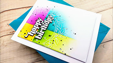 Clean And Simple Birthday Card | Color Blocking With Masking and Ink Blending