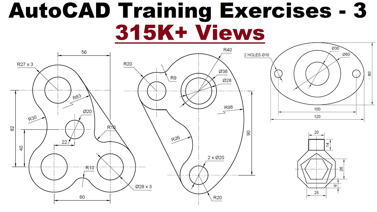 Autocad Training Exercises For Beginners 3 Youtube