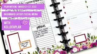 Plan with Me- Dashboard Happy Planner- March 21-27, 2022