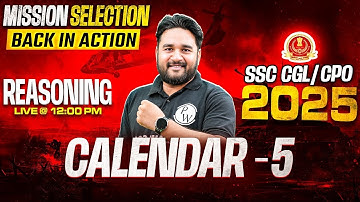SSC CGL Reasoning Classes 2025 | Calendar Reasoning Tricks - 05 | SSC CPO Reasoning by Sandeep Sir