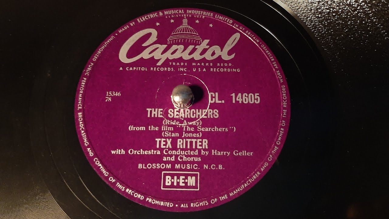 Tex Ritter - The Searchers - 78 rpm - Capitol CL14605 - YouTube