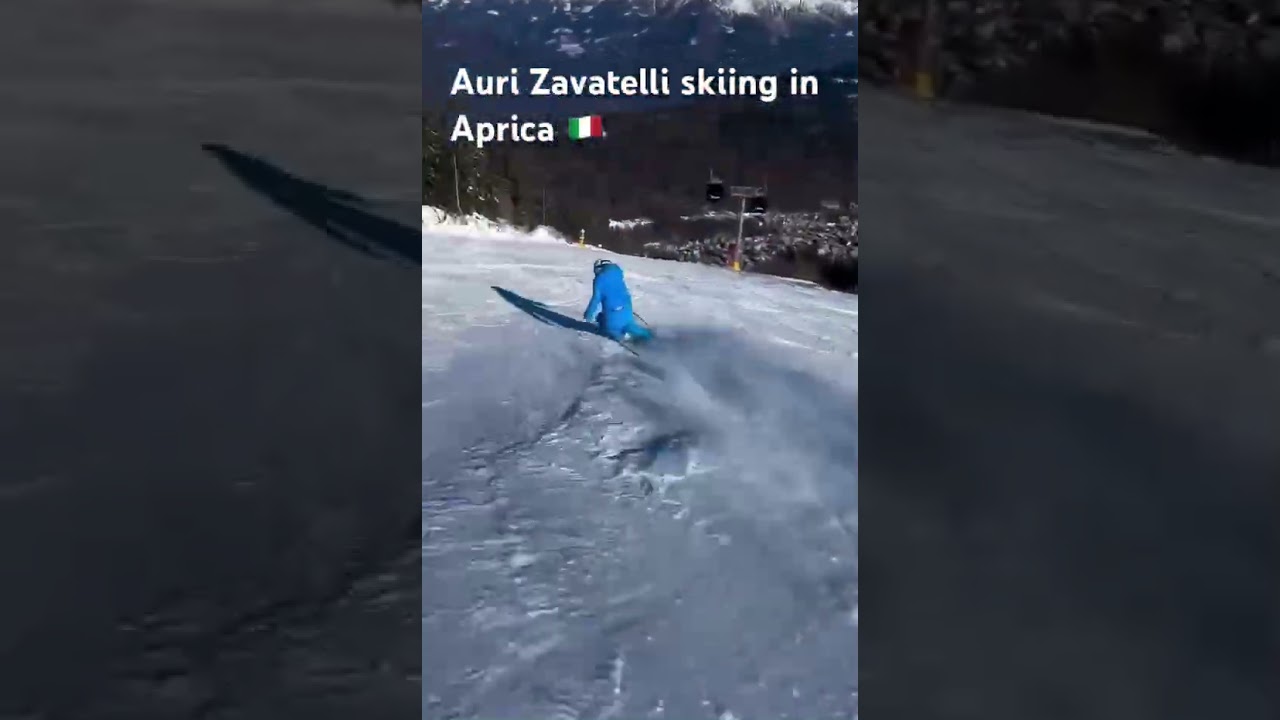 Аури Завателли катается на лыжах в Априке 🇮🇹