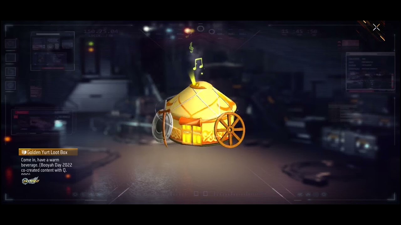 Golden yurt lootbox in garena free fire