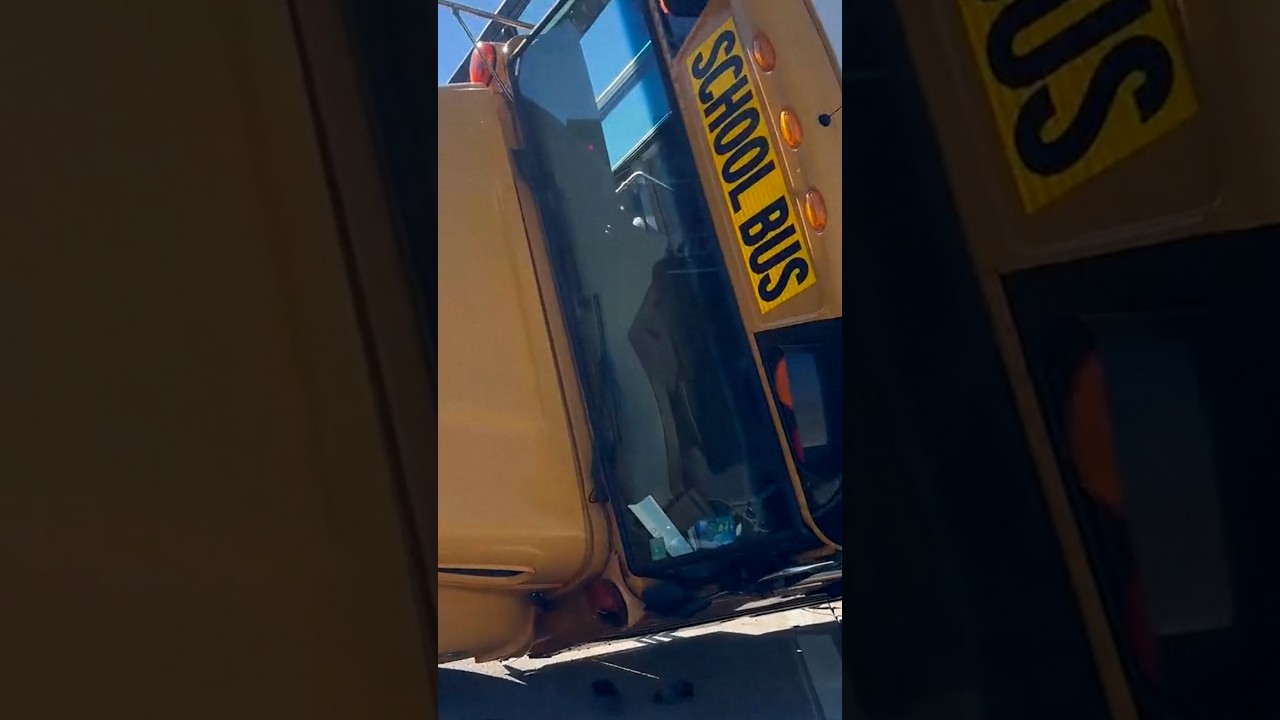 School bus flips over in Indianapolis crash School bus flips over in Indianapolis crash