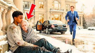 A Billionaire rushes Over After Being Horrified to See his Mother leaning On a Homeless teen.
