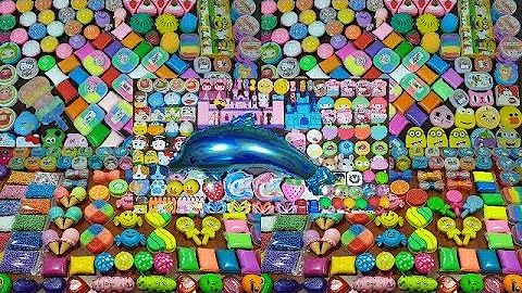 DOLPHIN SLIME VIDEO AND PLAYING CLAY, FLOAM INTO S...