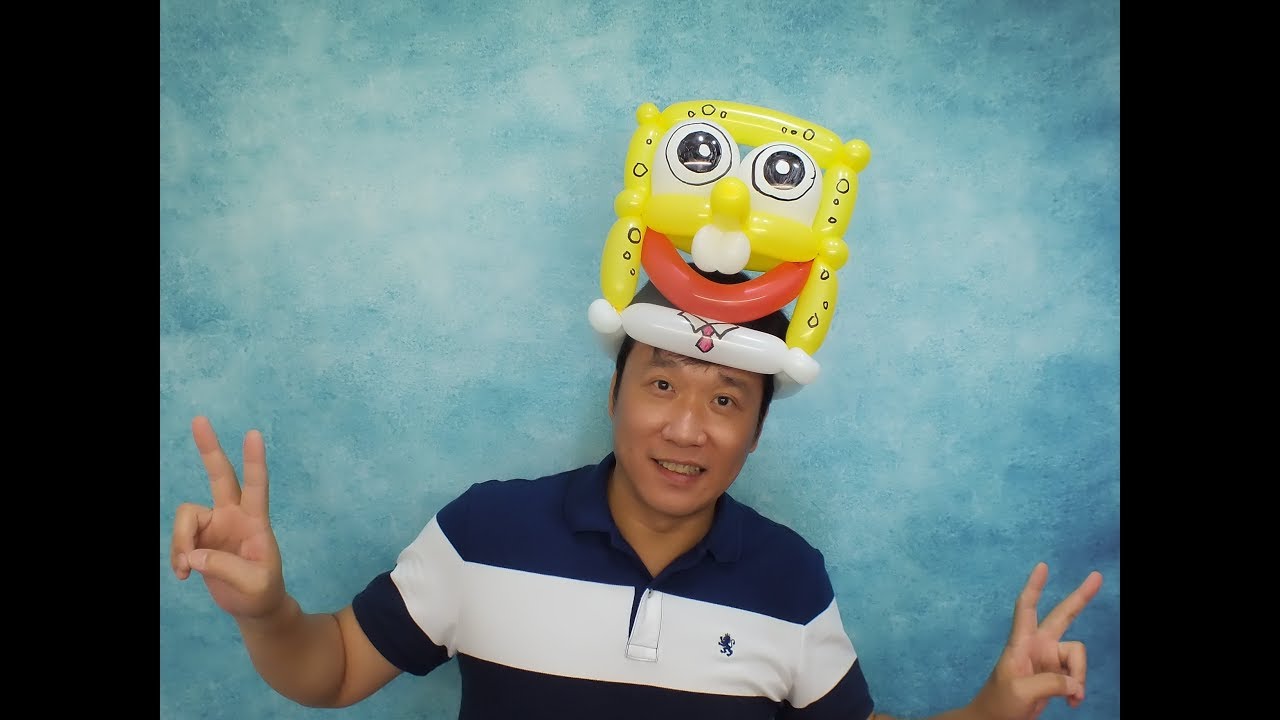 快速造型系列-造型氣球。海綿寶寶造型帽 - SpongeBob balloon Hat -Twisting tutorial - 傑邑氣球