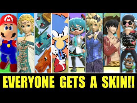 All 90 Characters With CUSTOM SKINS in SUPER SMASH BROS. ULTIMATE!