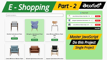 E-commerce shopping website using HTML CSS and JavaScript in Telugu | JavaScript projects | Part-2