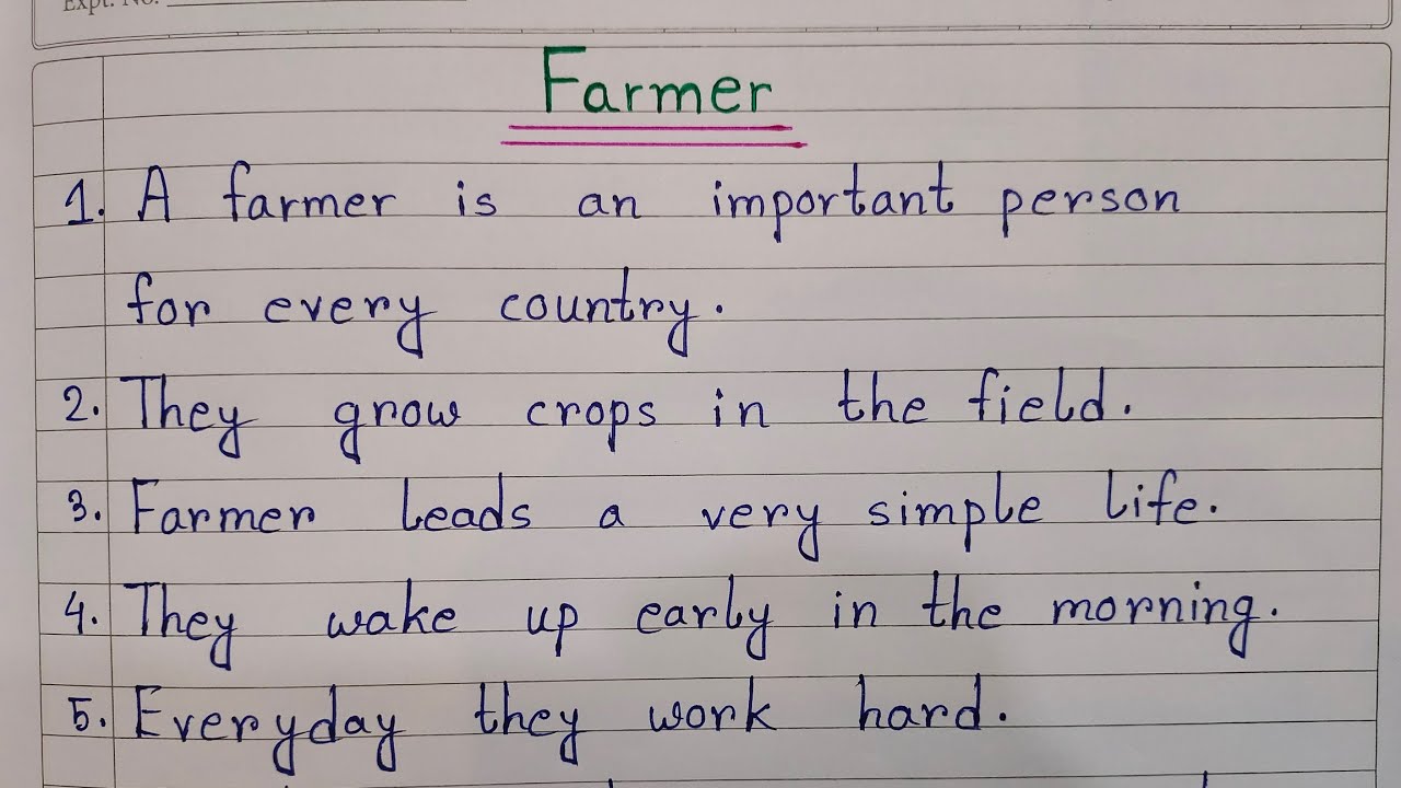 farmer essay for class 1