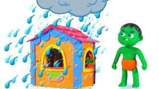 SUPERHERO BABY IS ANGRY WITH THE RAINY CLOUD ❤ SUPERHERO PLAY DOH CARTOONS FOR KIDS
