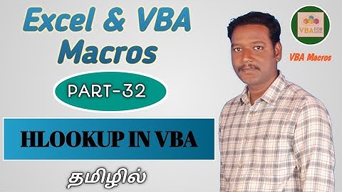 PART 32 - HOW TO DO HLOOKUP BY USING VBA MACRO (TAMIL) | Kallanai YT