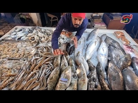 شاهد انواع وأسعار احلي تشكيلة سمك سويسي من اللي القلب يحبة بسوق الأنصاري