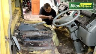 BONGKAR ISI KABIN TRUK CANTER | bersihkan kabin truk