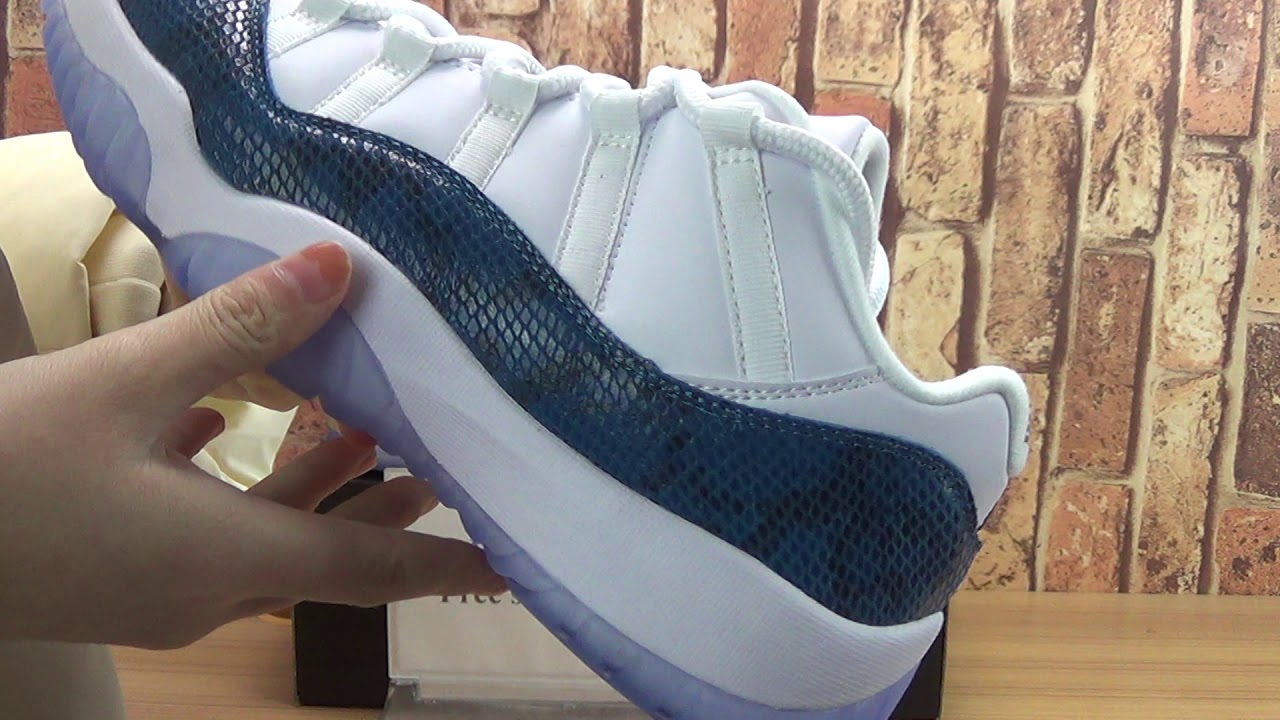 Authentic Air Jordan 11 Low “Navy Blue Snakeskin”