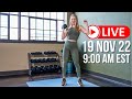 LIVE 30 min Full Body Dumbbell Workout