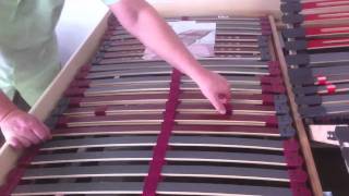 Bedtek guru instructions on how to adjust flexible slatted bed frames.