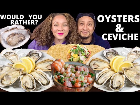 RAW OYSTERS & SHRIMP CEVICHE MUKBANG| SEAFOOD MUKBANG| EATING SOUNDS| @Big Guy Appetite