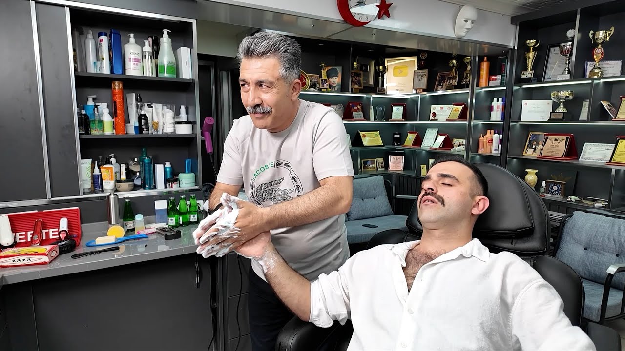 HE IS THE BEST!!! PERFECT BEARD SHAVE WITH ASMR MÜNÜR ÖNKAN @asmrmunuronkan
