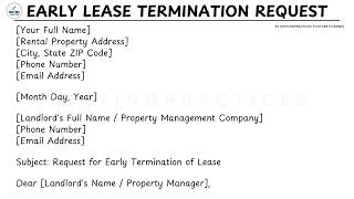How To Write Early Lease Termination Request Letter Template Step by Step Guide | Writing Practices