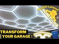 The Best Garage Lighting! ⚡️ LED Hexagonal Grid Honeycomb Lights | Tesla Garage Setup Install