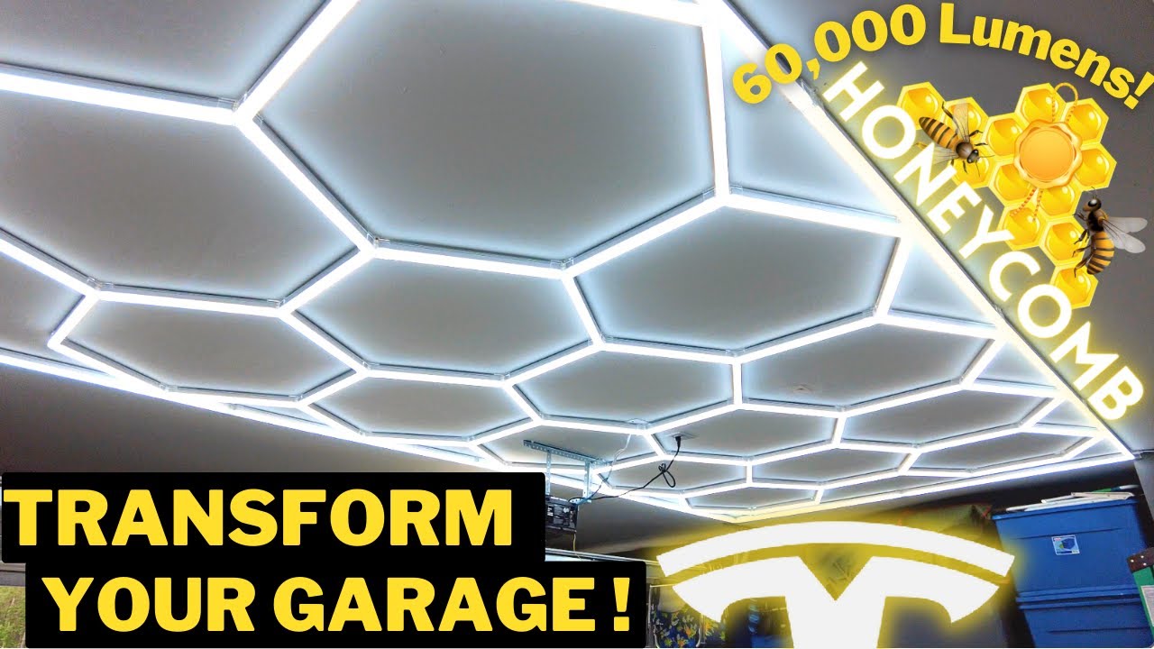 The Best Garage Lighting! ⚡️ LED Hexagonal Grid Honeycomb Lights