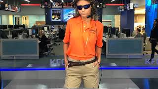 Trick-or-treaters dress up as Oklahoma State coach Mike Gundy