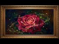 Crimson Rose with Golden Sparkles | 4K Luxury Frame TV Art Display