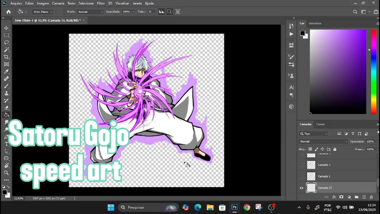 Satoru Gojo speed art - YouTube