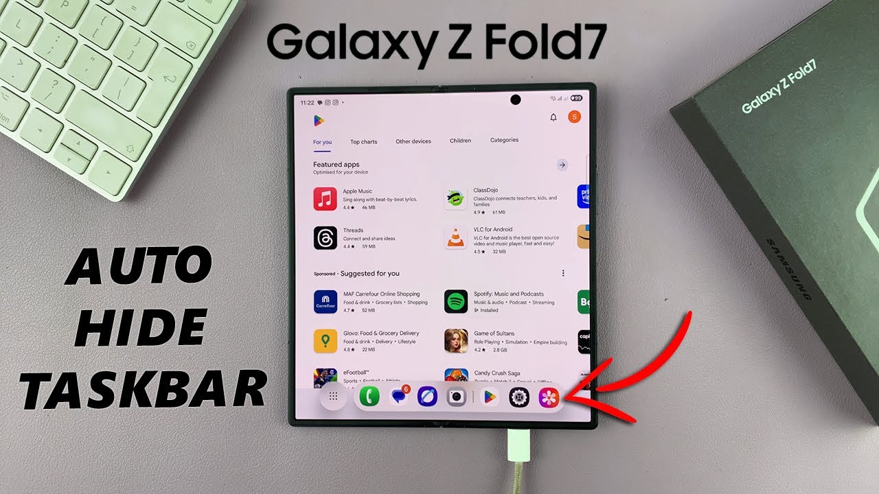 How To Auto Hide Taskbar On Samsung Galaxy Z Fold 7 - YouTube