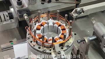 Stepping motor stator double station winding machine