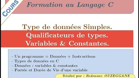 Formation C - Cours 03 - Types de Données Simples