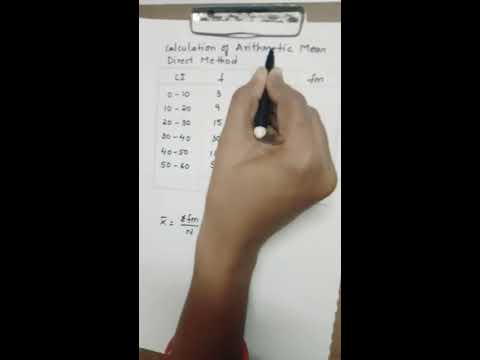 How to calculate Arithmetic Mean using direct method