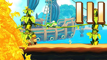 ✅ Banana Kong 2 / Crab Lord：Use power dash or the surfboards to kick away 20 crabs