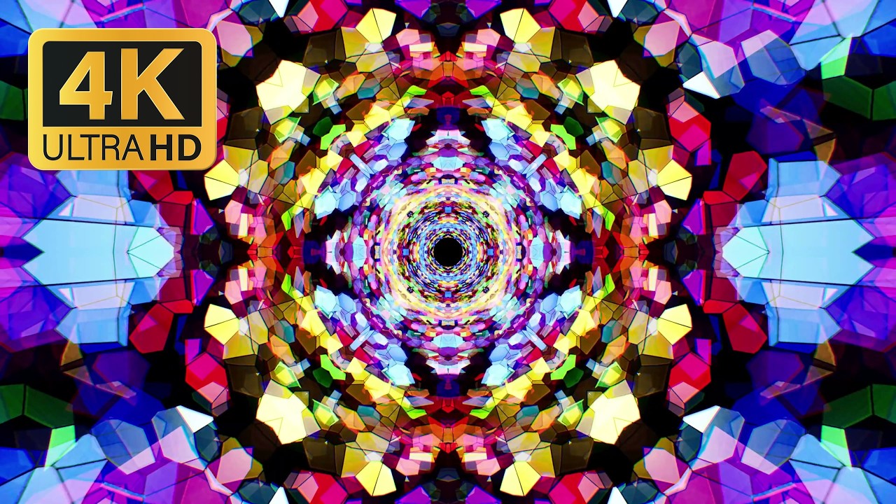 [4K] Night Music Colorful Stained Glass - 3 Hours Background Party For Bar, Club